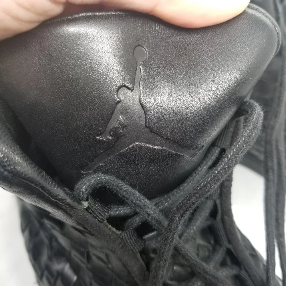 Nike Air Jordan Shine black woven leather sneakers rare 9.5